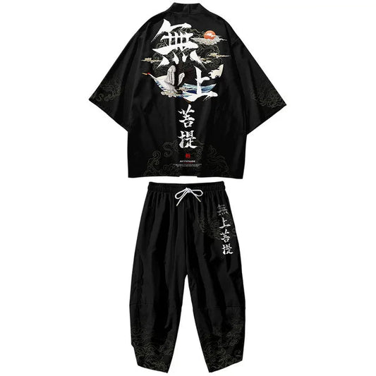 Ensemble Kimono Deux Pièces Homme – Noir - XXS