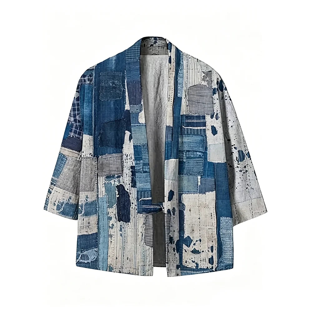 Cardigan Kimono Haori Unisexe Coton Motifs Japonais