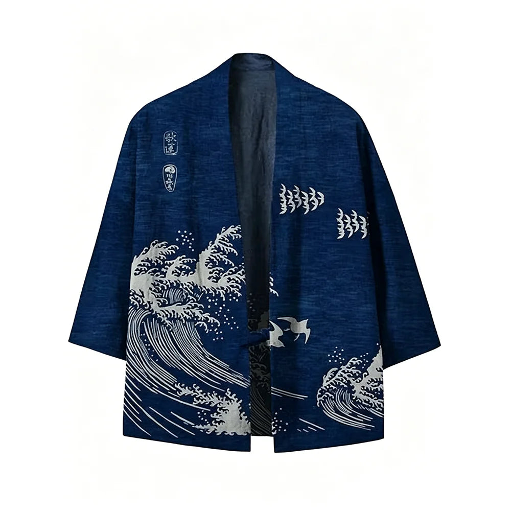 Cardigan Kimono Haori Japonais Unisexe