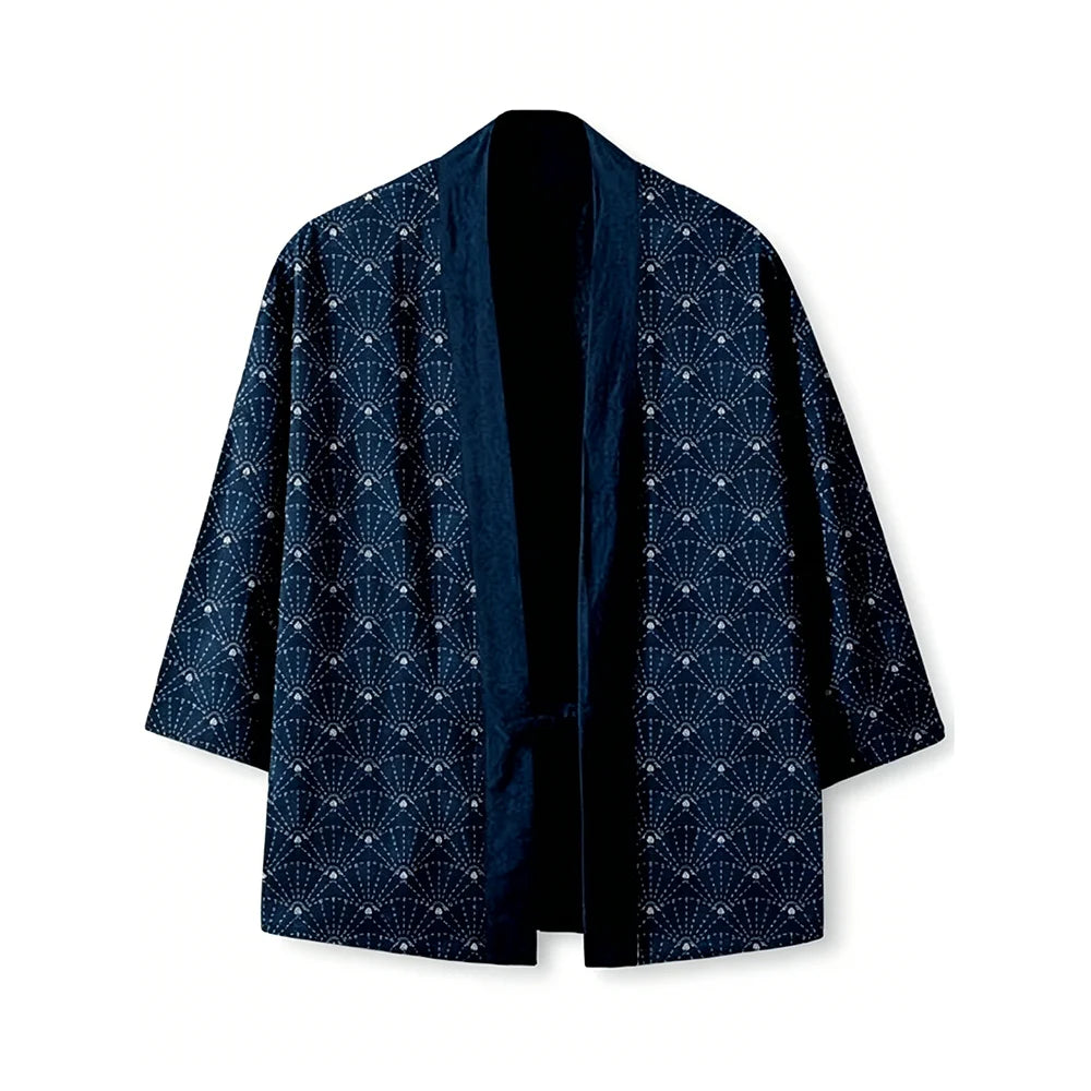 Cardigan Kimono Haori Japonais Unisexe Coton