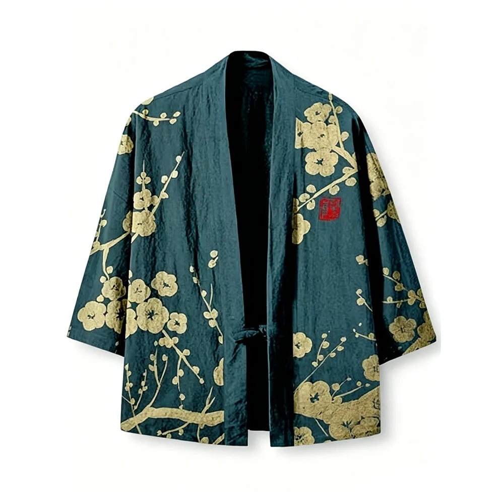 Cardigan Kimono Japonais Unisexe Coton Imprimé