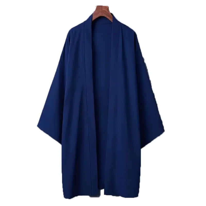 Poncho Kimono Long Bleu Unisexe