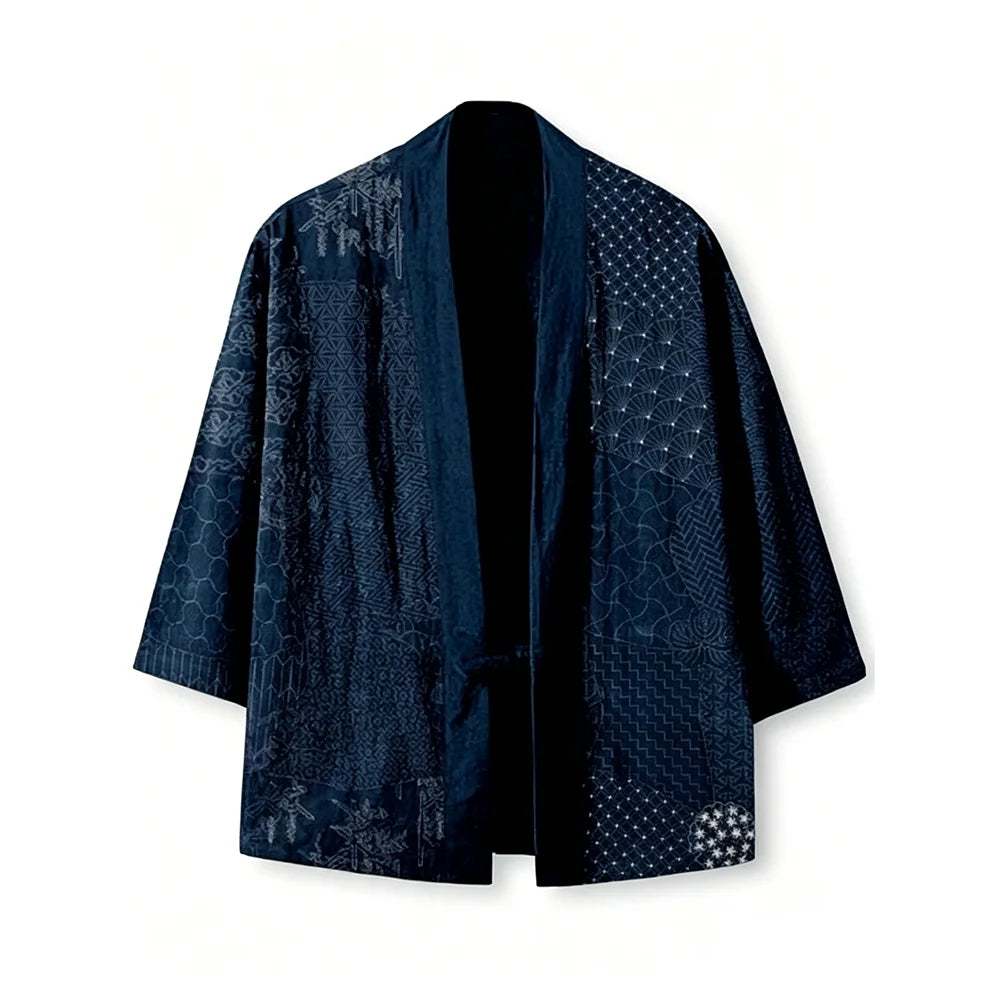 Cardigan Kimono Haori Japonais Unisexe Coton Imprimé