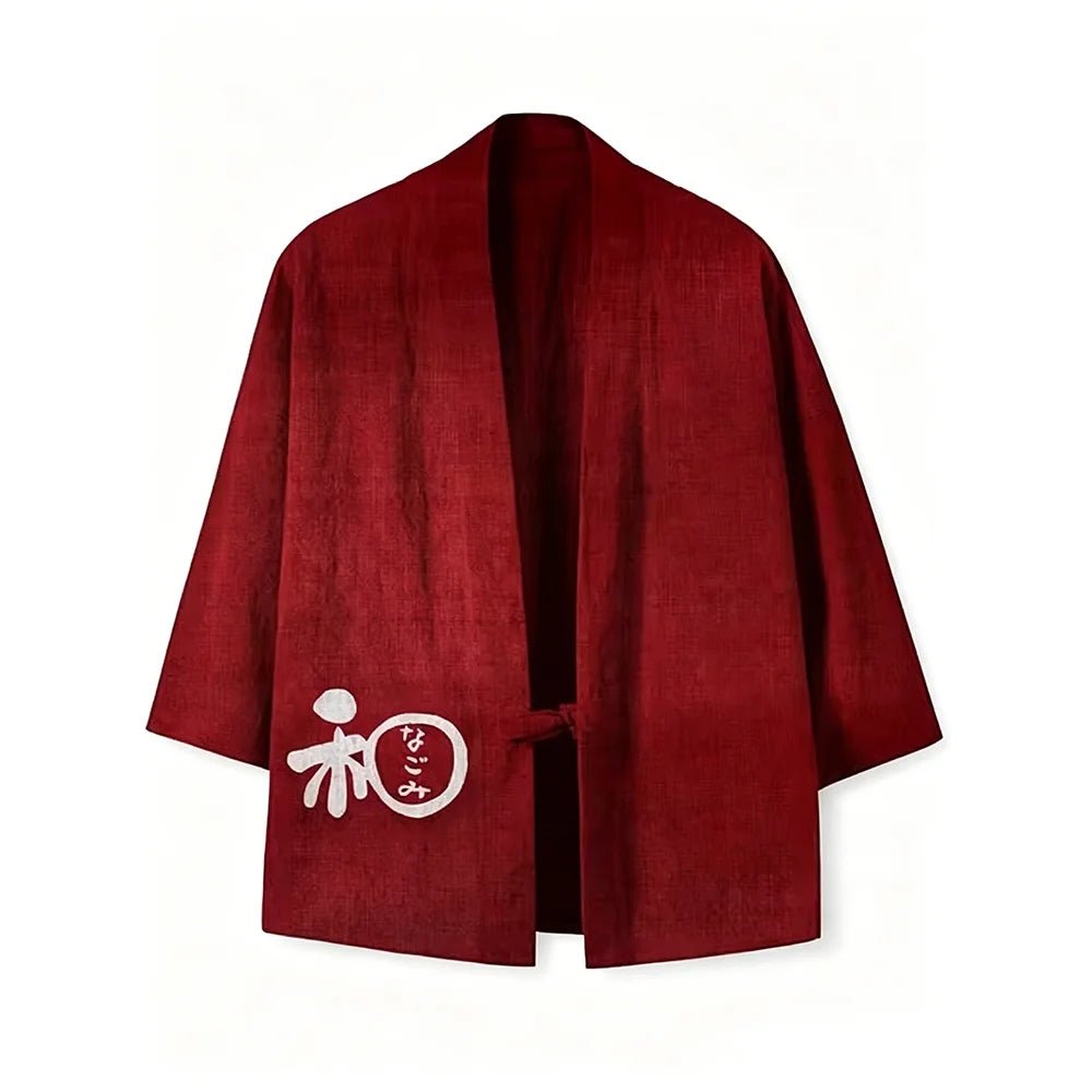 Cardigan Kimono Coton Unisexe – Rouge - XXS