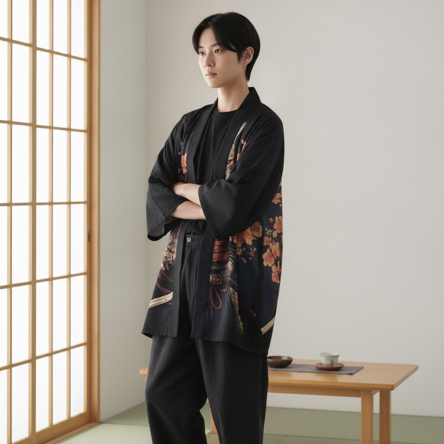 Haori Samouraï : Kimono Cardigan Style Japonais Unisexe