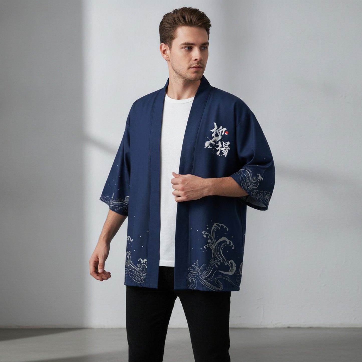 Kimono d'été homme flamant rose vintage