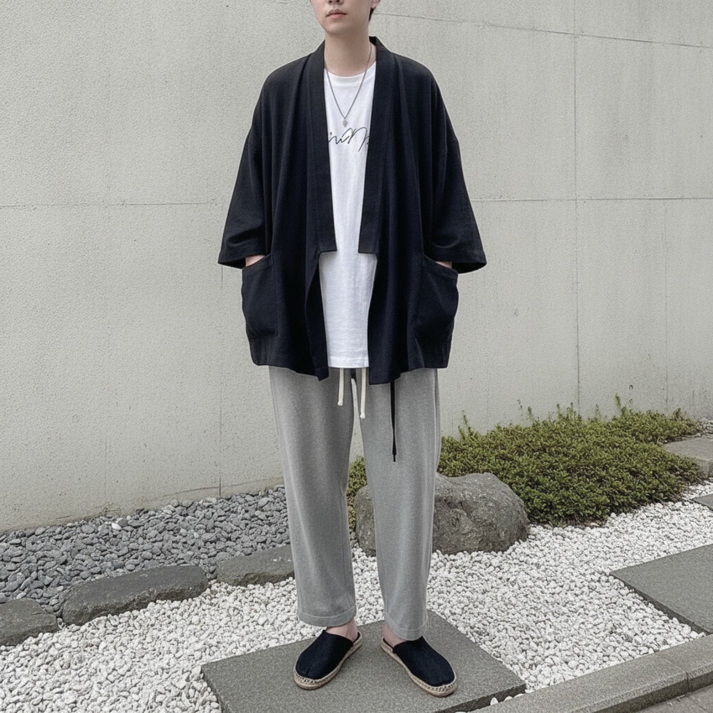 Kimono Lin Homme Style Chinois Été