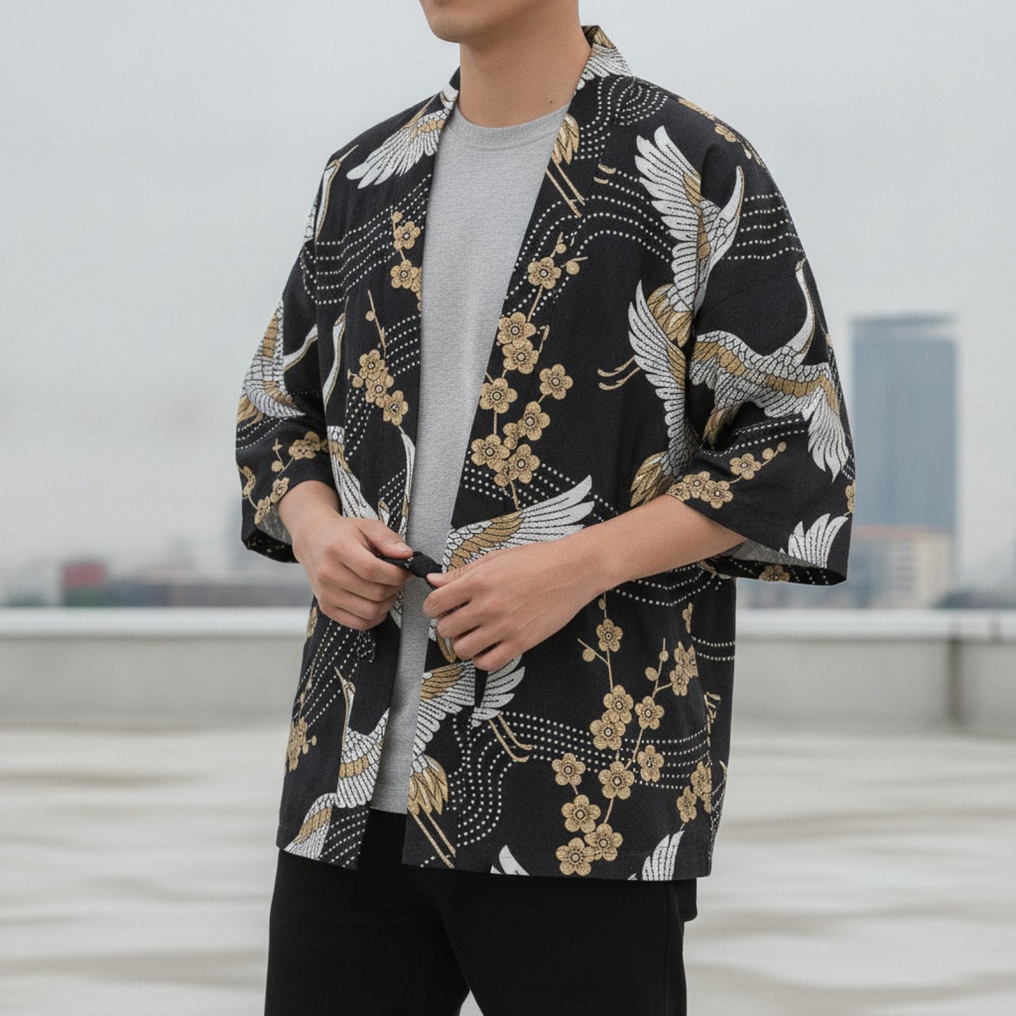 Cardigan Kimono Haori Japonais Unisexe