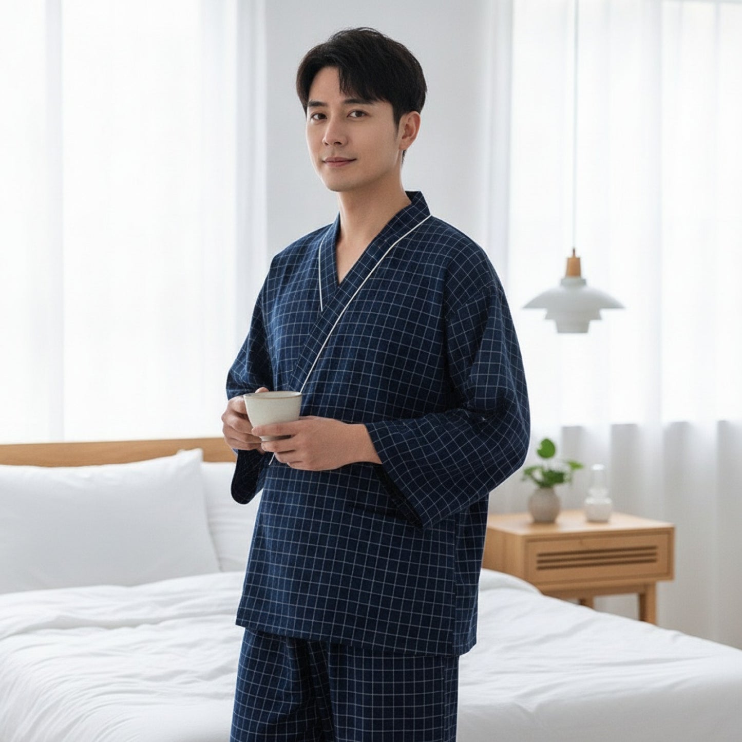 Pyjama Kimono Couple Coton Léger Été