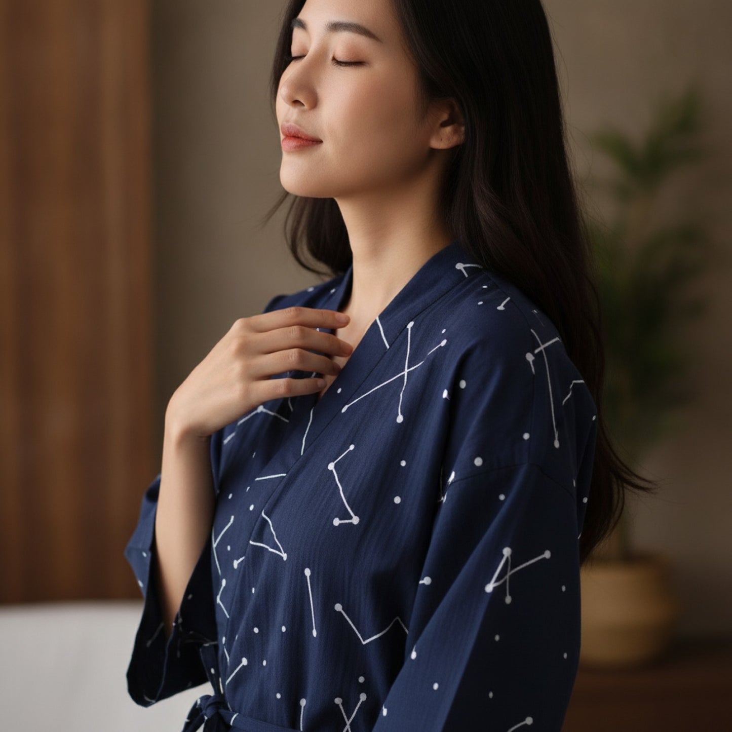 Pyjama Kimono Long Gaze de Coton Douceur Estivale
