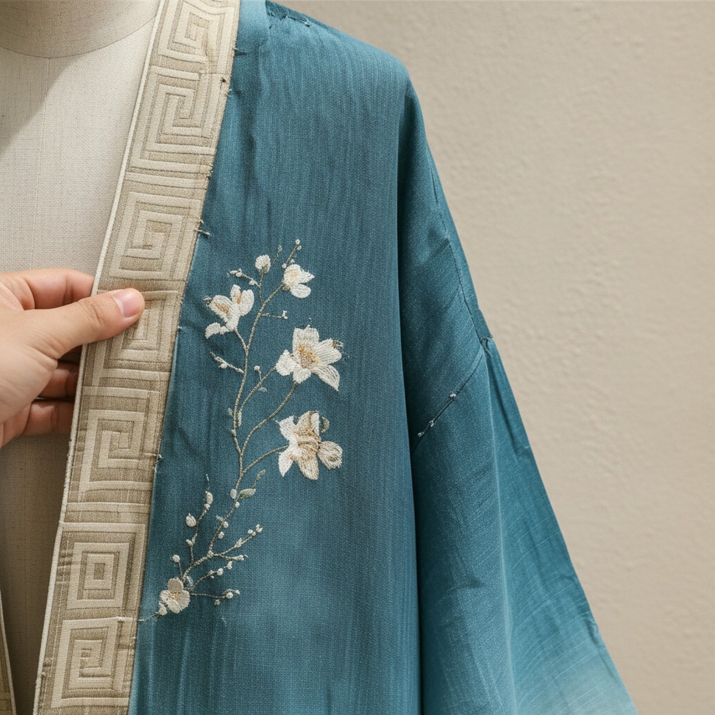 Kimono Long Imprimé Chinois Unisexe