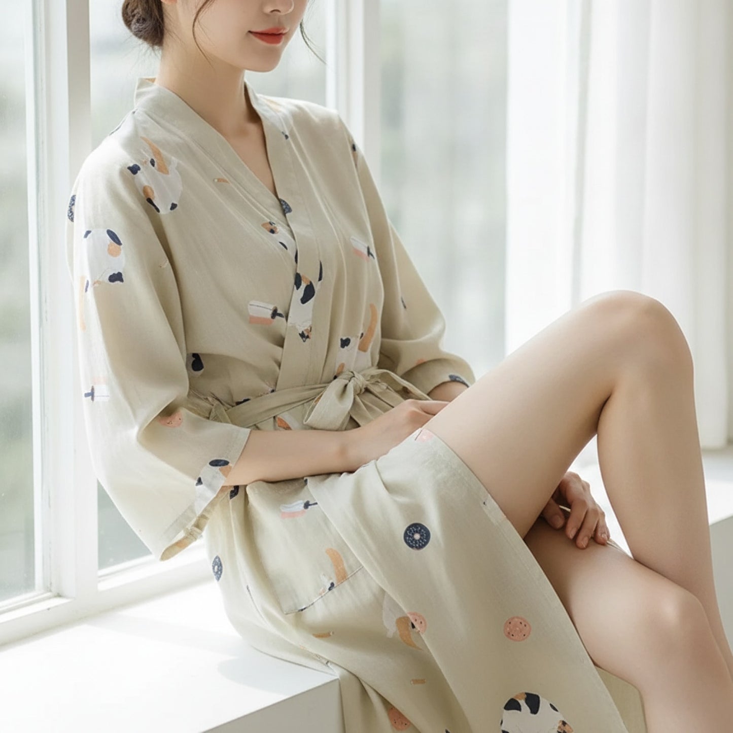 Pyjama Kimono Gaze de Coton - Douceur Estivale Japonaise