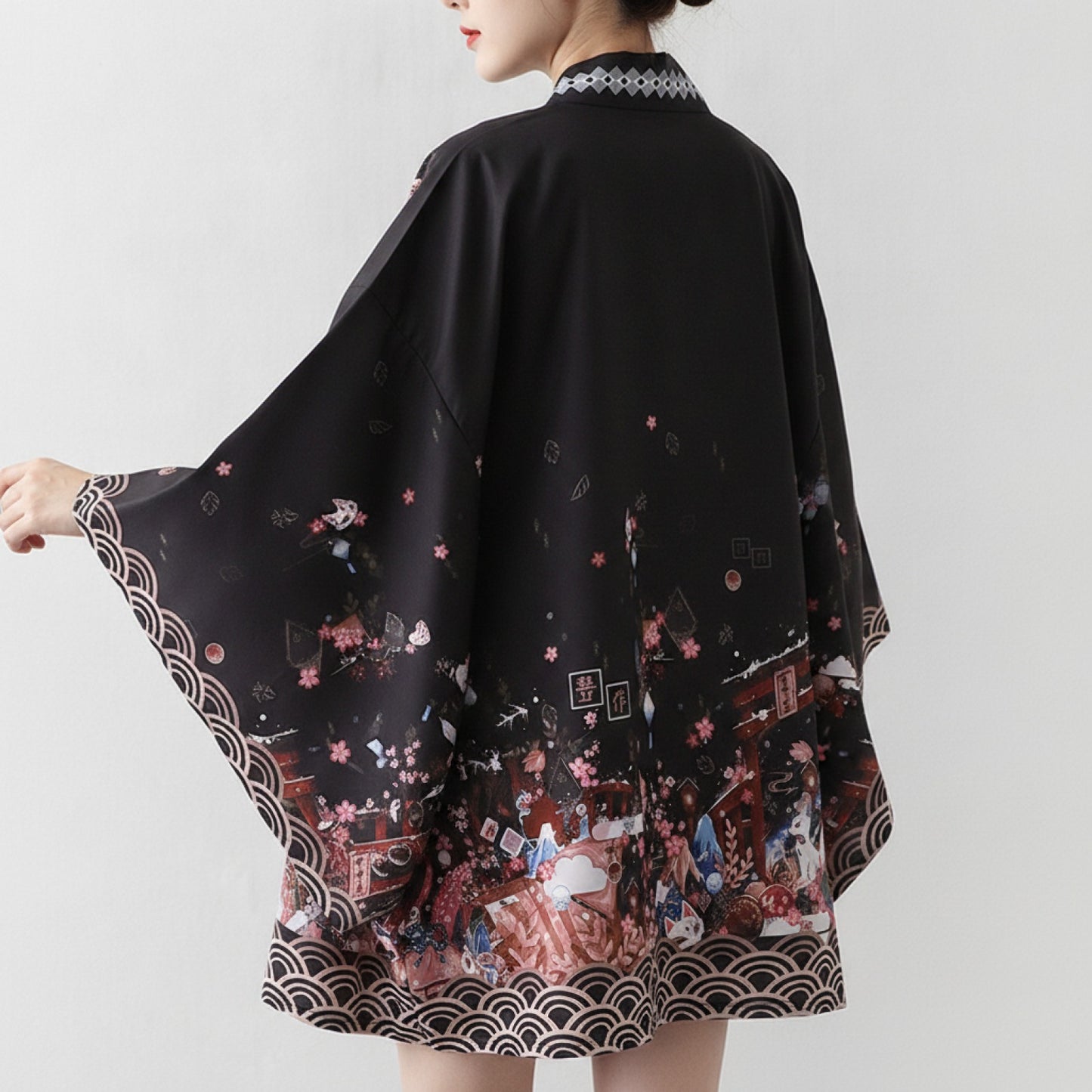 Kimono Haori Japonais Ample Streetwear Unisexe