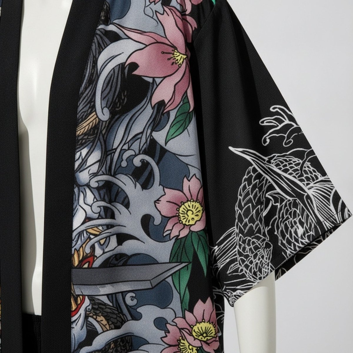 Kimono Pantalon Illustré Homme – Noir - XXS