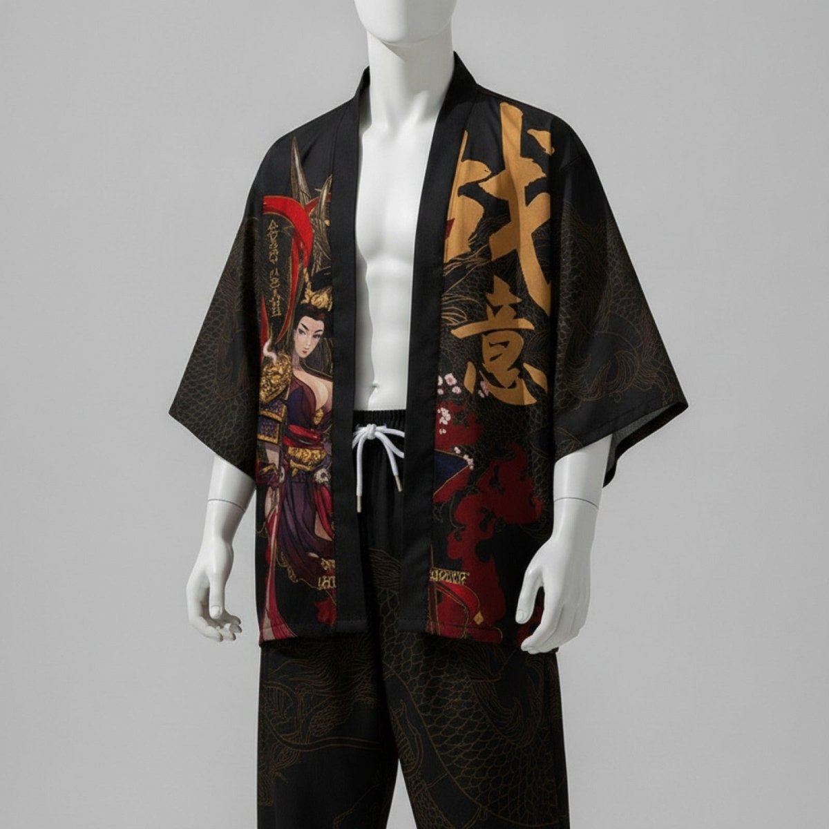 Costume Kimono Illustré Homme – Noir - XXS