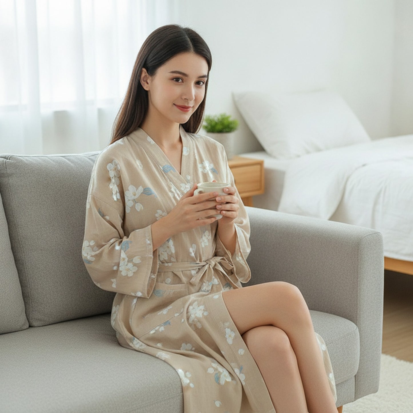 Pyjama Kimono Gaze de Coton Femme