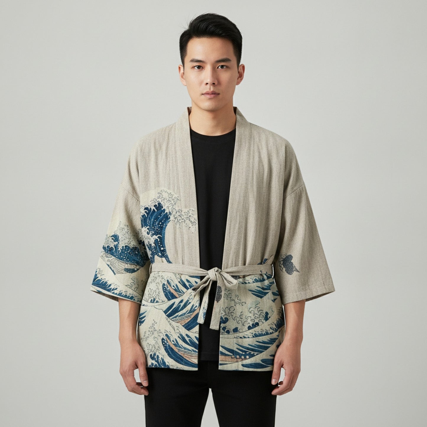 Cardigan Kimono Haori Unisexe Coton Motifs Japonais