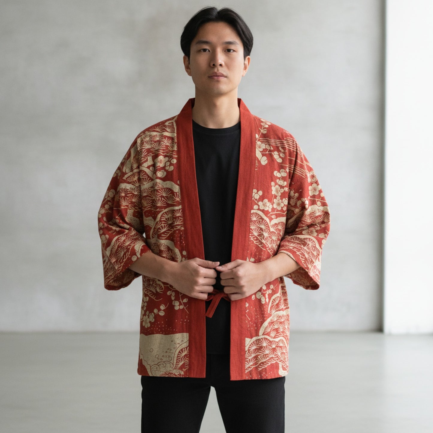 Cardigan Kimono Haori Unisexe Coton Motifs Japonais