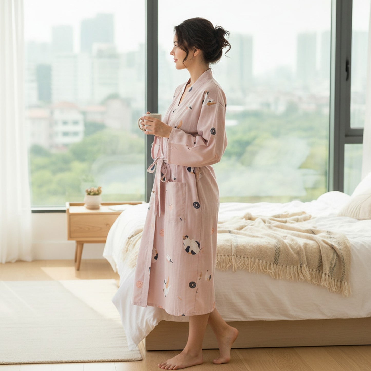 Pyjama Kimono Gaze de Coton Léger