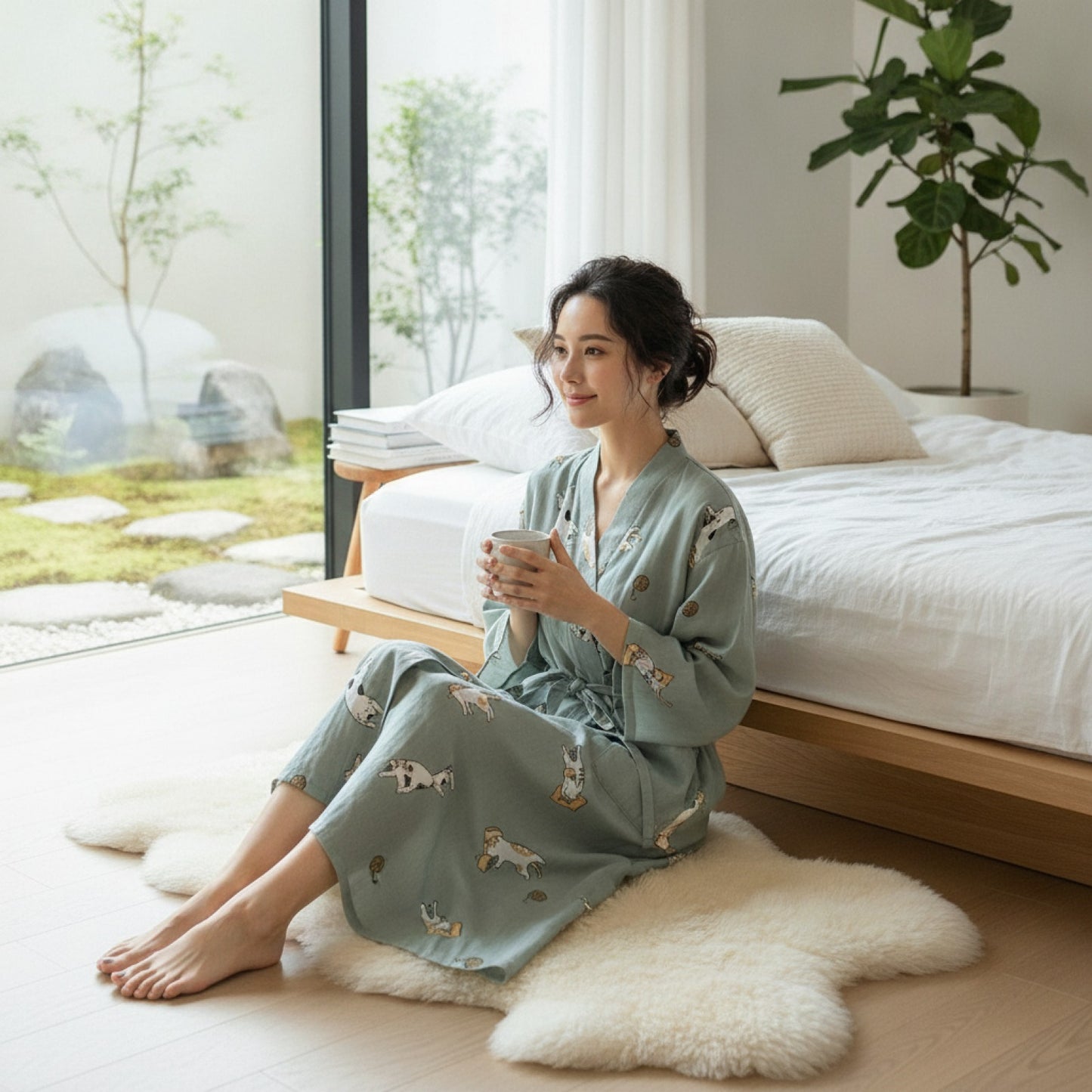Pyjama Kimono Gaze de Coton Douceur Estivale