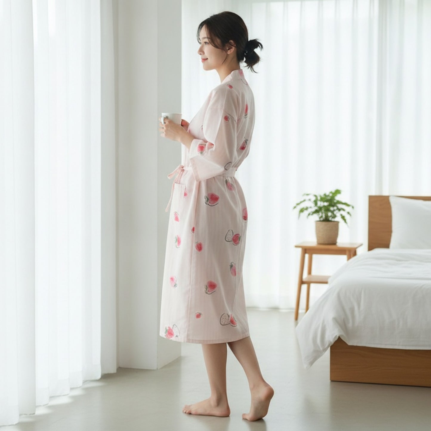 Pyjama Kimono Gaze de Coton - Élégance Japonaise