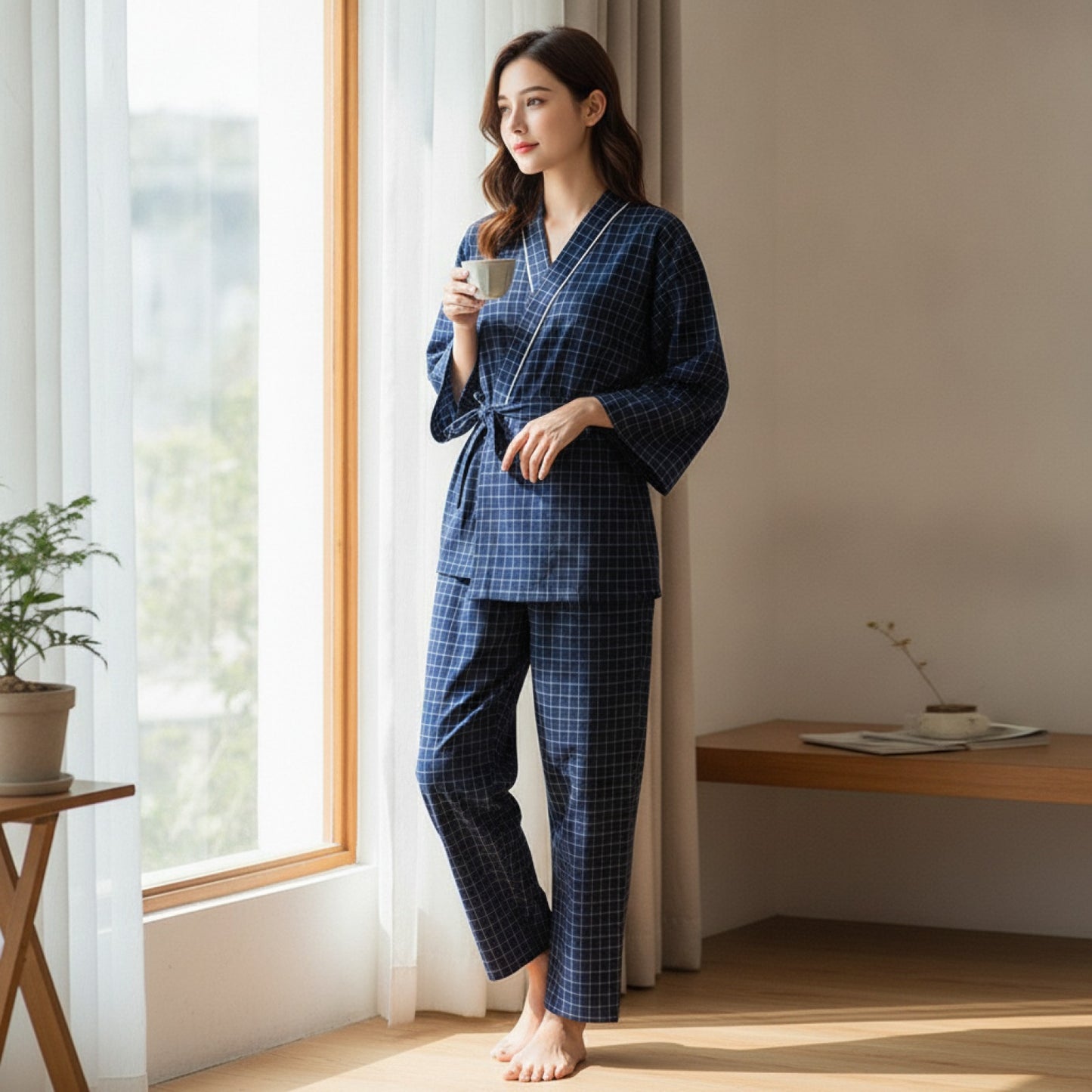 Pyjama Kimono Couple Coton Été