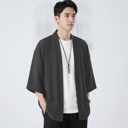 Chemise Kimono Décontracté Homme – Gris - M