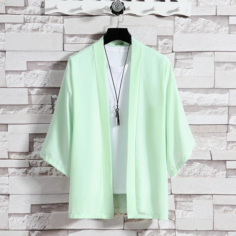 Chemise Kimono Décontracté Homme – Vert - M