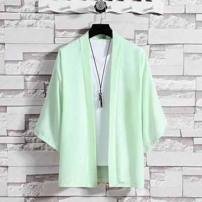 Chemise Kimono Décontracté Homme – Vert - M