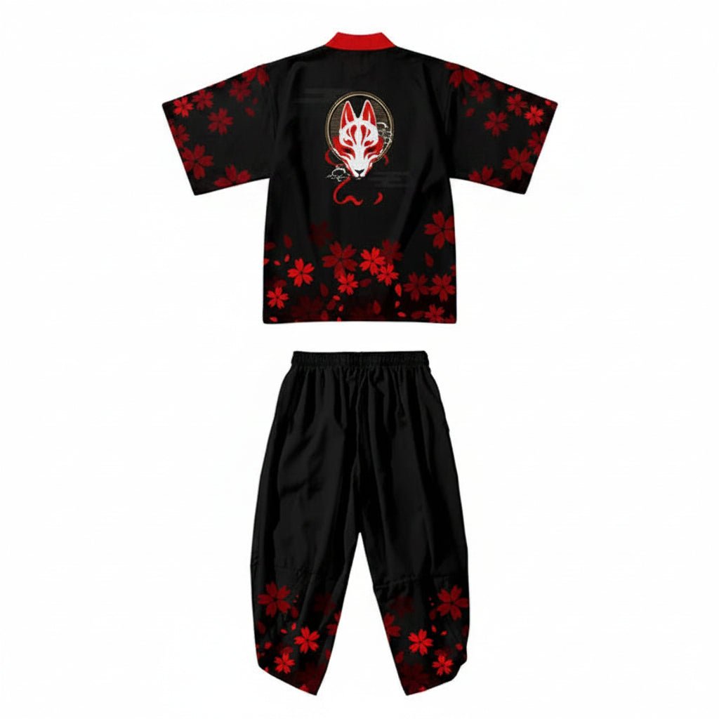 Costume Kimono Japonais Homme – Noir et Rouge - XXS