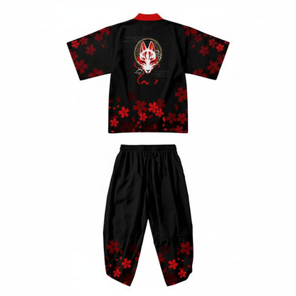 Costume Kimono Japonais Homme – Noir et Rouge - XXS