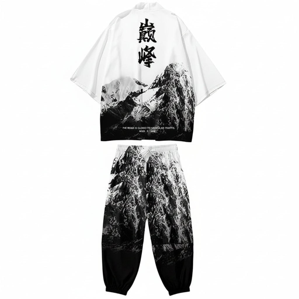 Ensemble Kimono Ample Homme – Blanc et Noir - XXS