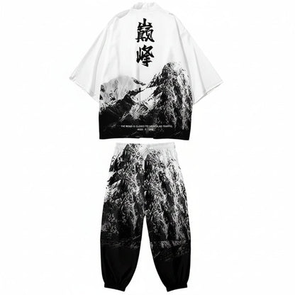 Ensemble Kimono Ample Homme – Blanc et Noir - XXS