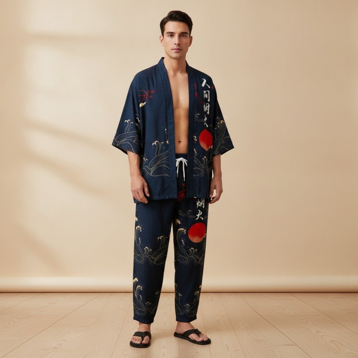 Ensemble Kimono Grue Homme – Bleu Marine - XXS