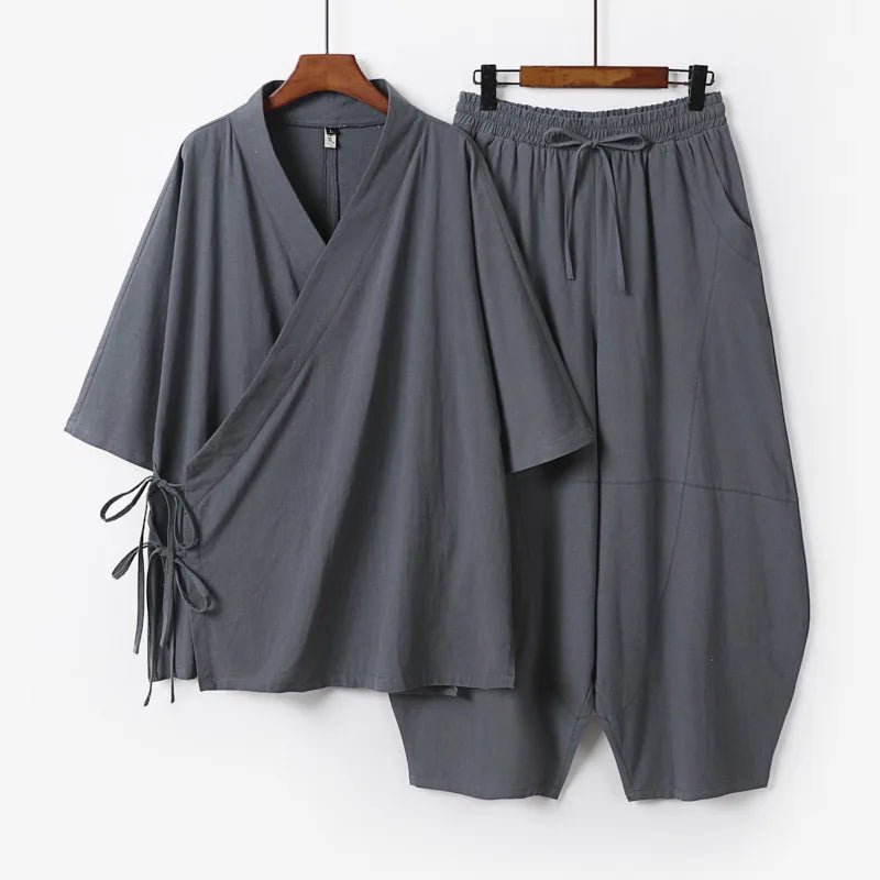 Pyjama Kimono Chinois Homme – Gris - M
