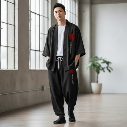 Ensemble Kimono Rose Homme – Noir - XXS