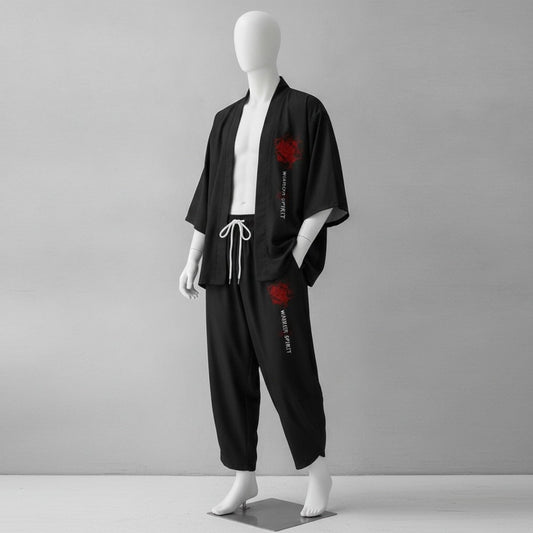Ensemble Kimono Rose Homme – Noir - XXS
