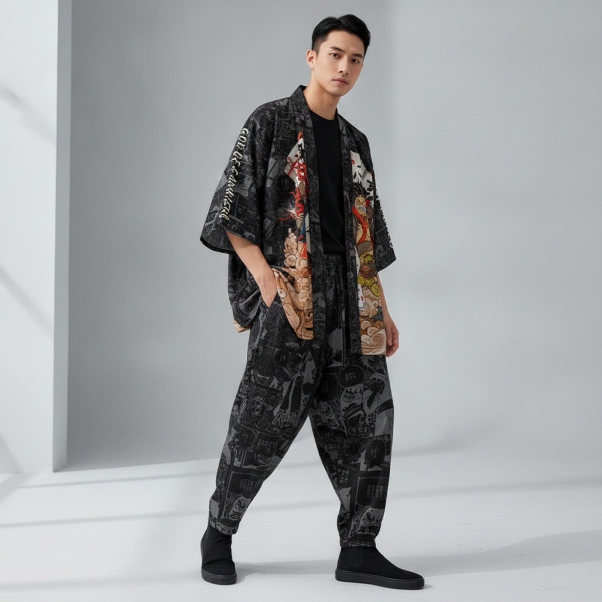 Ensemble Kimono Samouraï Ample Homme – Noir - XXS