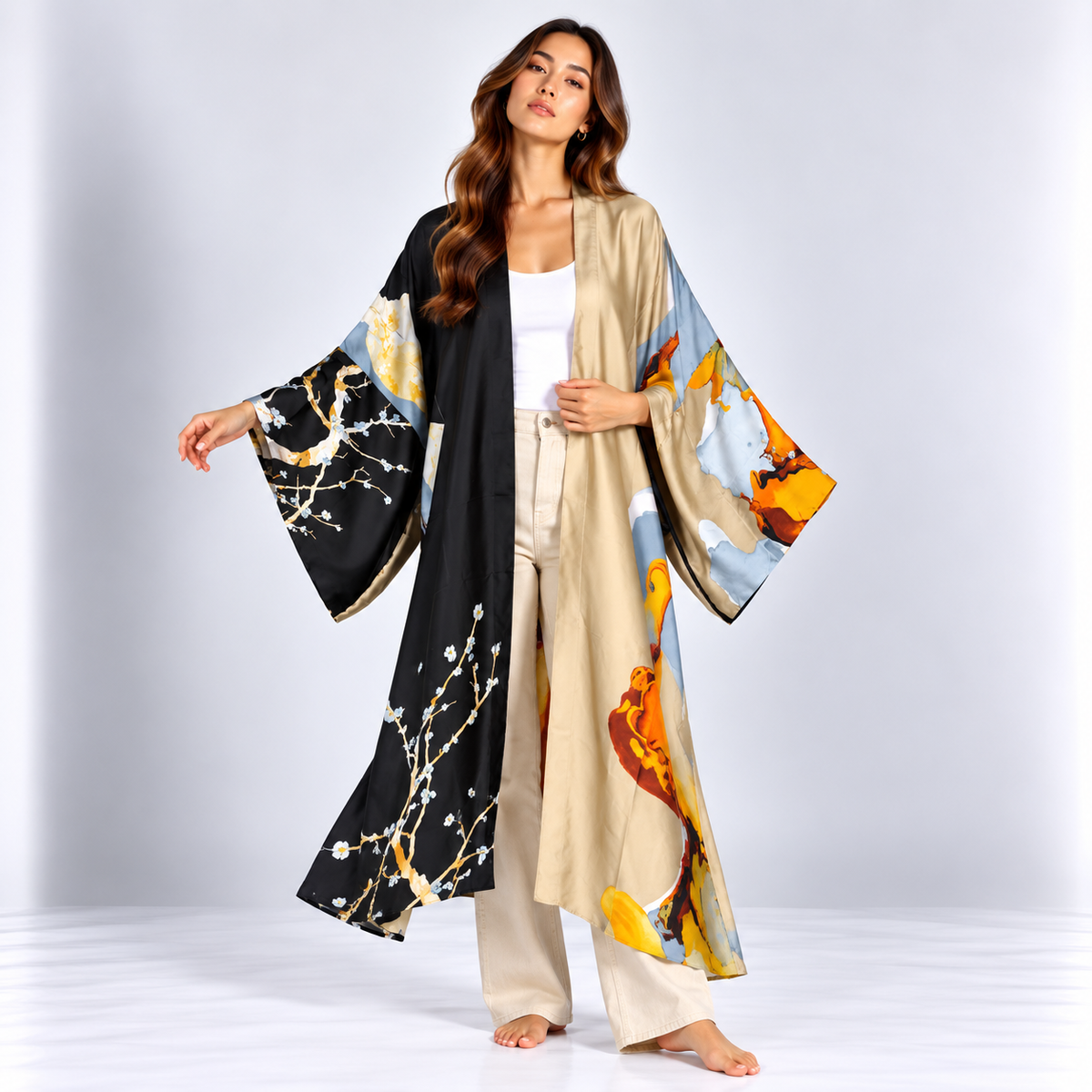 Kimono Long Prunier | Noir