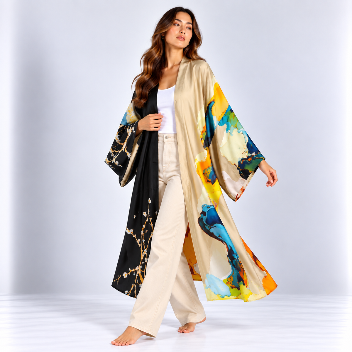 Kimono Long Prunier | Noir