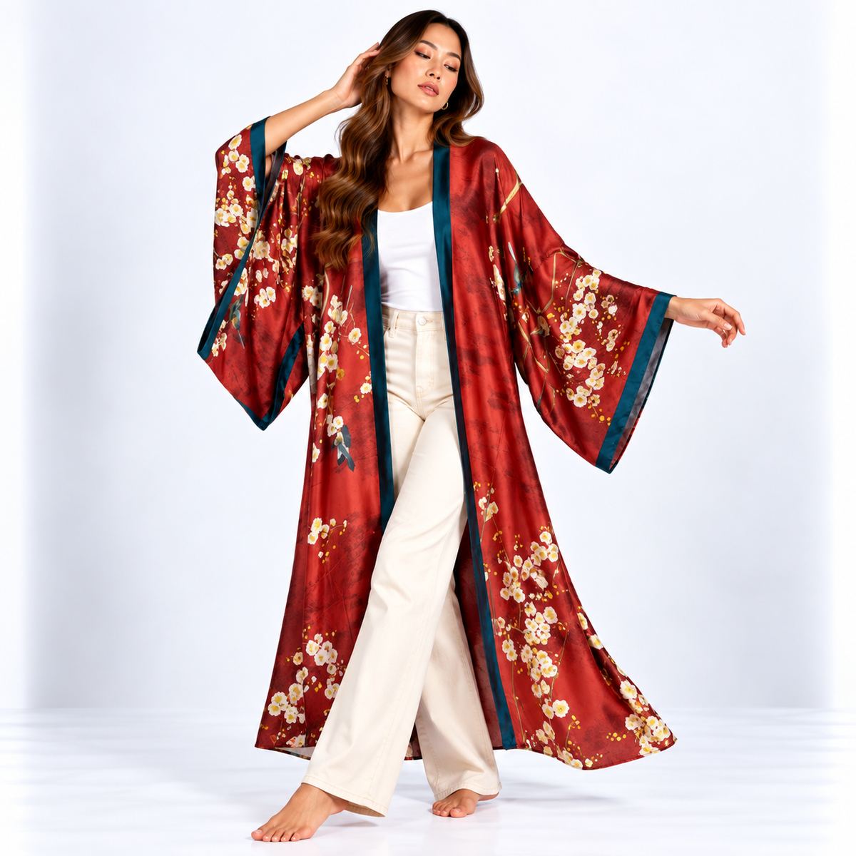 Kimono Long Ume | Rouge
