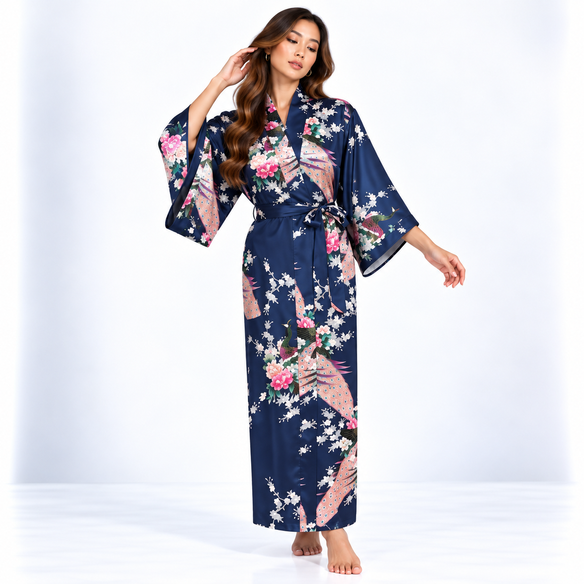 Kimono Long Paon | Bleu Marine