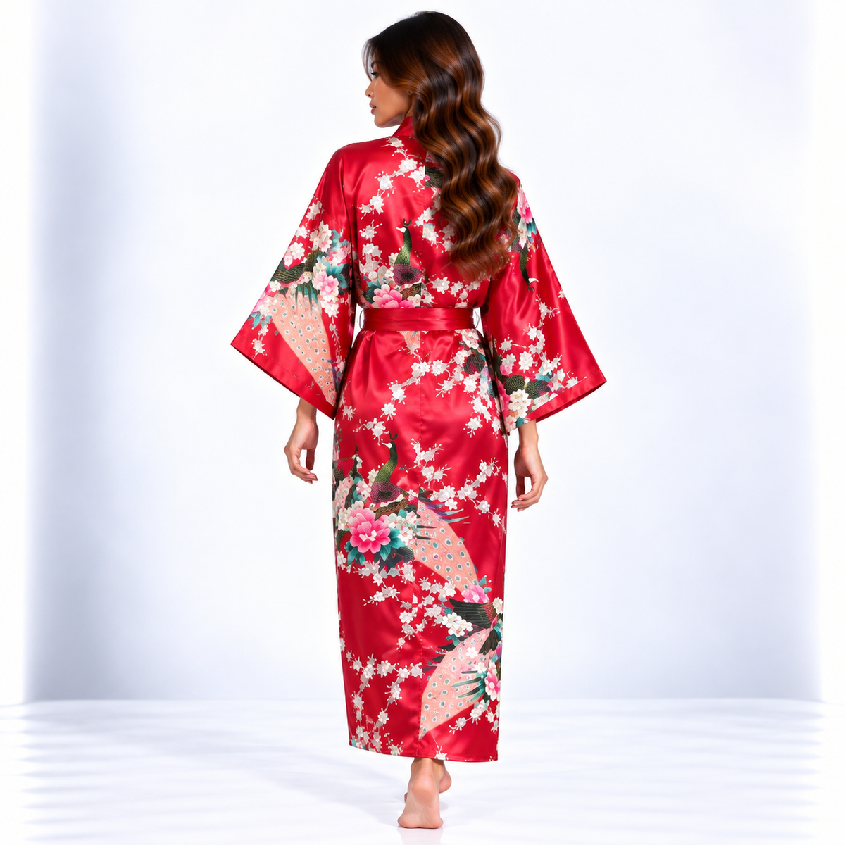 Kimono Long Paon | Rouge