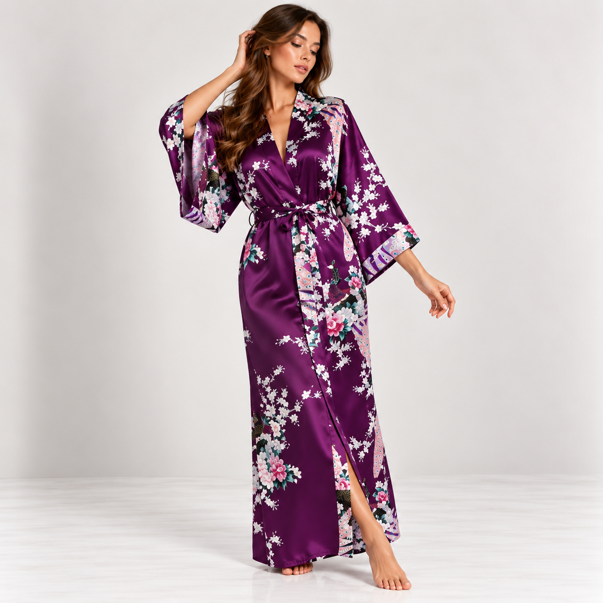Kimono Long Paon | Violet