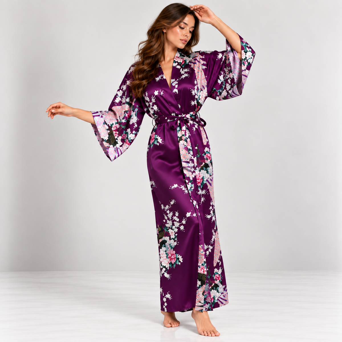 Kimono Long Paon | Violet