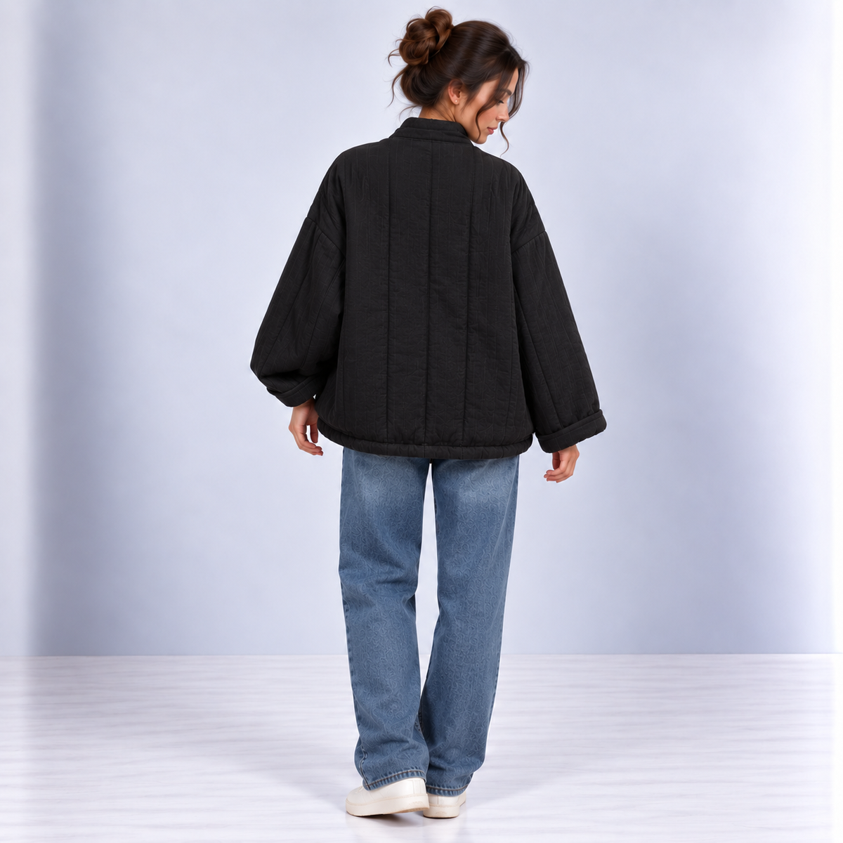 Veste Kimono Matelassée | Noir
