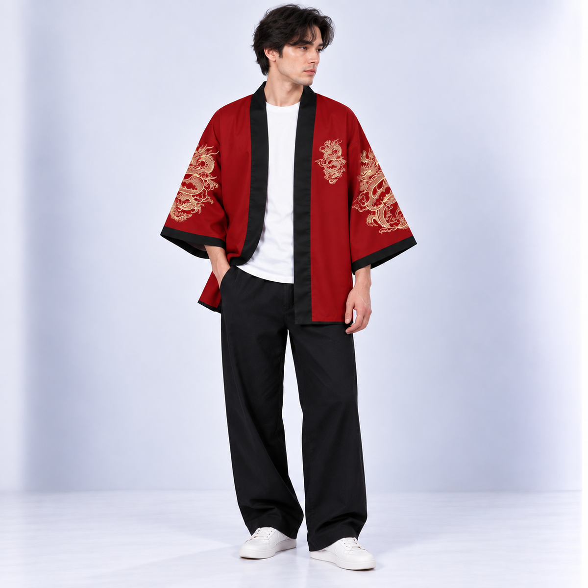 Haori Dragon Doré | Rouge