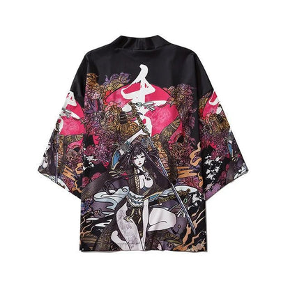 Kimono Geisha Japonais Femme – Noir - XS