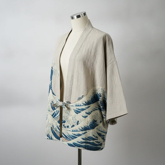 Cardigan Kimono Coton Unisexe – Blanc - XXS