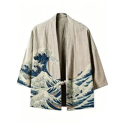 Cardigan Kimono Coton Unisexe – Blanc - XXS